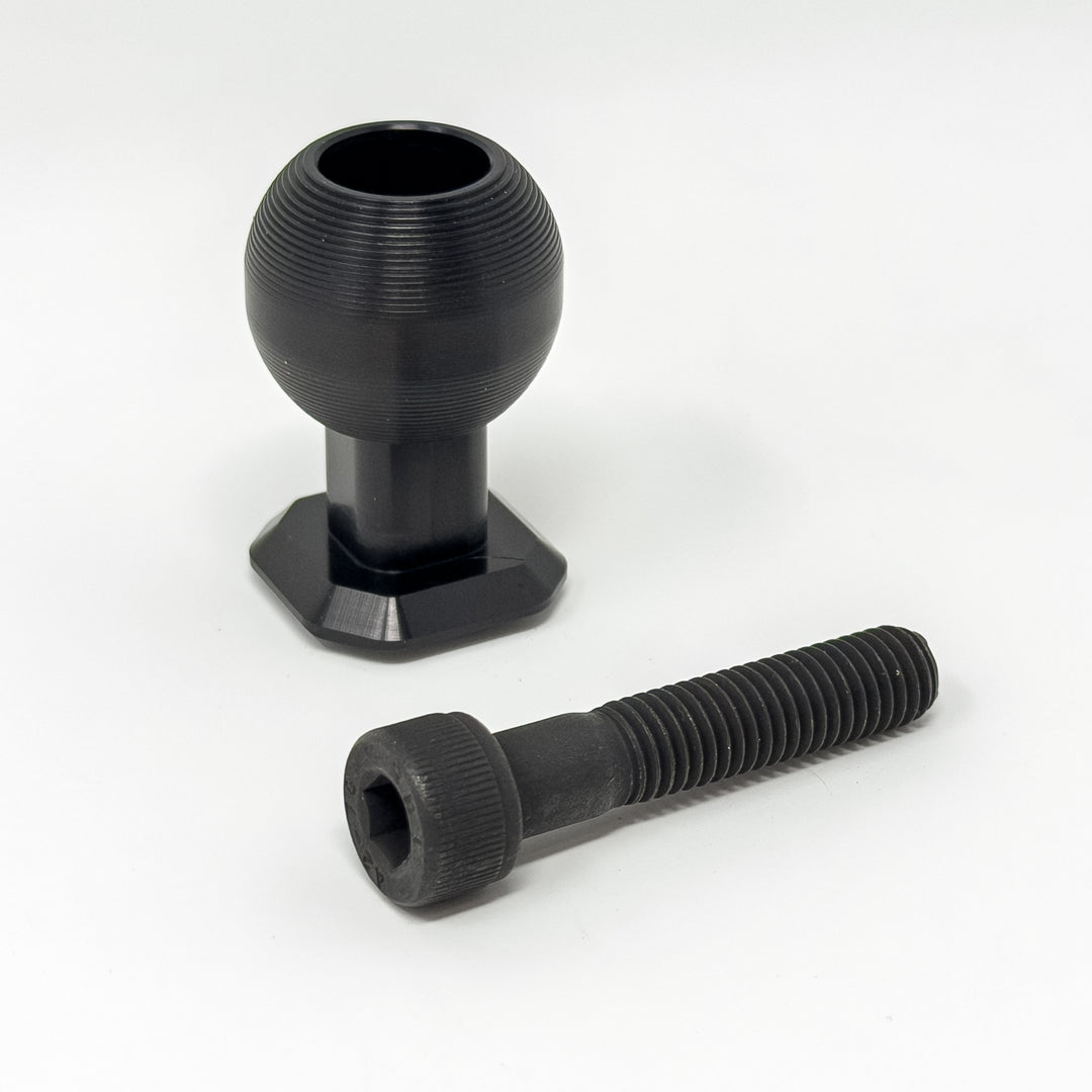 Black HazardKey 1 inch ball mount with stainless cap screw for phone and camera arms